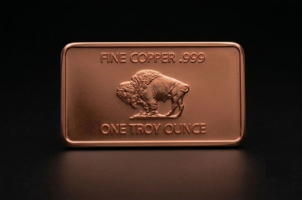 1 oz Pure Copper Bullion Buffalo Bar