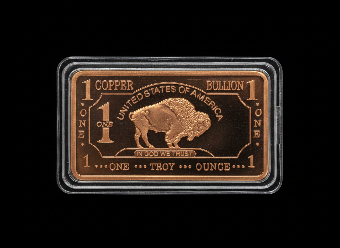 1 oz Pure Copper Bullion Buffalo Bar