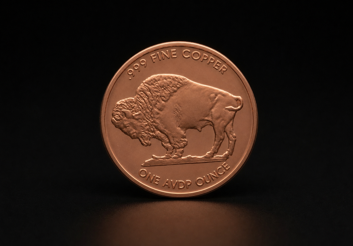 1 oz Pure Copper Bullion Buffalo Round